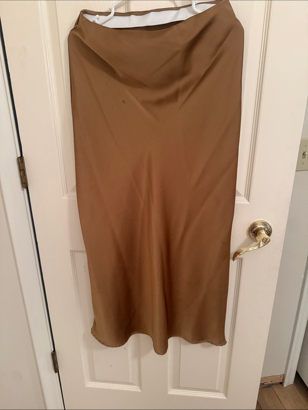 Women’s Satin Slip Skirt in Brown